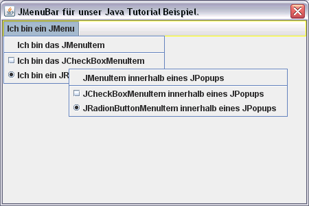 JPopupMenu in unserem Java Tutorial