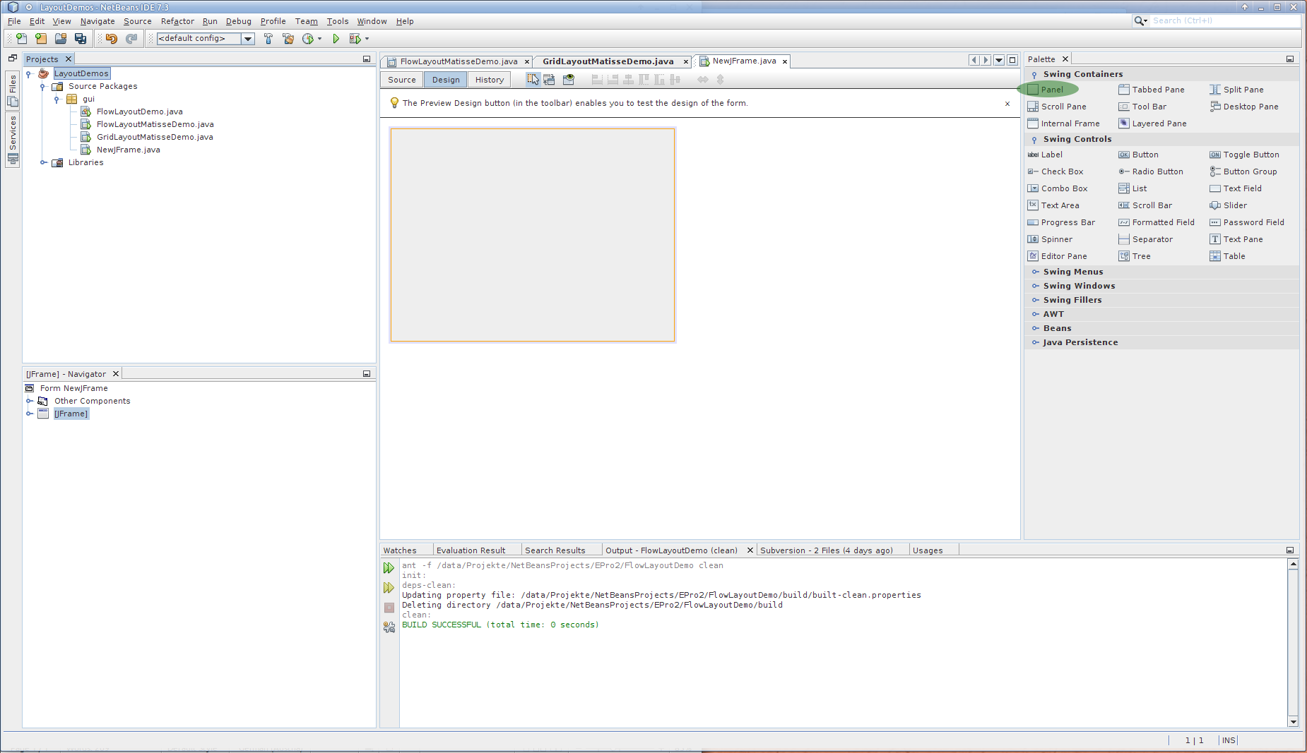 Screenshot: GUI-Editor matisse